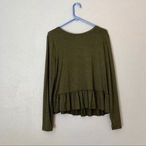 Green Long Sleeve Peplum